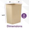 imageSuperio 45 Gallon Plastic Trash Can Waste Bin for Home Kitchen Office Bedroom Bathroom 18 Qt Beige9 Gallon