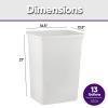 imageSuperio 45 Gallon Slim Plastic Trash Can  Medium Waste ampamp Recycle Bin Only for Under Desk Kitchen Cabinet Office Bedroom Bathroom Dorm Indoor ampamp Outdoor Use 18 Qt GreyWhite
