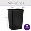 imageSuperio 45 Gallon Slim Plastic Trash Can  Medium Waste ampamp Recycle Bin Only for Under Desk Kitchen Cabinet Office Bedroom Bathroom Dorm Indoor ampamp Outdoor Use 18 Qt GreyBlack