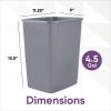 imageSuperio 45 Gallon Slim Plastic Trash Can  Medium Waste ampamp Recycle Bin Only for Under Desk Kitchen Cabinet Office Bedroom Bathroom Dorm Indoor ampamp Outdoor Use 18 Qt Grey4  Grey