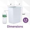 imageSuperio 45 Gallon Slim Plastic Trash Can  Medium Waste ampamp Recycle Bin Only for Under Desk Kitchen Cabinet Office Bedroom Bathroom Dorm Indoor ampamp Outdoor Use 18 Qt GreyWhite