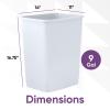 imageSuperio 45 Gallon Slim Plastic Trash Can  Medium Waste ampamp Recycle Bin Only for Under Desk Kitchen Cabinet Office Bedroom Bathroom Dorm Indoor ampamp Outdoor Use 18 Qt GreyWhite