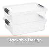 imageSuperio 6 Pack Clear Plastic Storage Container with Lid Home  137 Qt Office Organizer Storage Bin Stackable For Closet Under the Bed or Locker Use for Clothes Food Toys Supplies Linen
