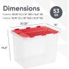 imageSuperio Christmas Storage Box with Red Hinged Lids Plastic Container Bins for Organizing with Attached Lid Stackable Crates BPA Free Organizers for Home Office and Dorm 2025quotx14quotx146quotClear with Red Lids