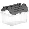 imageSuperio Christmas Storage Box with Red Hinged Lids Plastic Container Bins for Organizing with Attached Lid Stackable Crates BPA Free Organizers for Home Office and Dorm 2025quotx14quotx146quotClear with Grey Lids