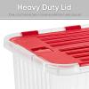imageSuperio Christmas Storage Box with Red Hinged Lids Plastic Container Bins for Organizing with Attached Lid Stackable Crates BPA Free Organizers for Home Office and Dorm 2025quotx14quotx146quotClear with Red Lids