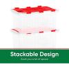 imageSuperio Christmas Storage Box with Red Hinged Lids Plastic Container Bins for Organizing with Attached Lid Stackable Crates BPA Free Organizers for Home Office and Dorm 2025quotx14quotx146quotClear with Red Lids