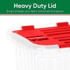 imageSuperio Christmas Storage Box with Red Hinged Lids Plastic Container Bins for Organizing with Attached Lid Stackable Crates BPA Free Organizers for Home Office and Dorm 2025quotx14quotx146quotClear with Red Lids