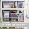 imageSuperio Christmas Storage Box with Red Hinged Lids Plastic Container Bins for Organizing with Attached Lid Stackable Crates BPA Free Organizers for Home Office and Dorm 2025quotx14quotx146quotClear with Grey Lids
