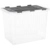 imageSuperio Christmas Storage Box with Red Hinged Lids Plastic Container Bins for Organizing with Attached Lid Stackable Crates BPA Free Organizers for Home Office and Dorm 2025quotx14quotx146quotClear with Grey Lids