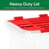 imageSuperio Christmas Storage Box with Red Hinged Lids Plastic Container Bins for Organizing with Attached Lid Stackable Crates BPA Free Organizers for Home Office and Dorm 2025quotx14quotx146quotClear with Red Lids