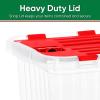 imageSuperio Christmas Storage Box with Red Hinged Lids Plastic Container Bins for Organizing with Attached Lid Stackable Crates BPA Free Organizers for Home Office and Dorm 2025quotx14quotx146quotClear with Red Lids
