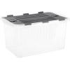 imageSuperio Christmas Storage Box with Red Hinged Lids Plastic Container Bins for Organizing with Attached Lid Stackable Crates BPA Free Organizers for Home Office and Dorm 2025quotx14quotx146quotClear with Grey Lids