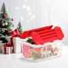 imageSuperio Christmas Storage Box with Red Hinged Lids Plastic Container Bins for Organizing with Attached Lid Stackable Crates BPA Free Organizers for Home Office and Dorm 2025quotx14quotx146quotClear with Red Lids