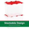 imageSuperio Christmas Storage Box with Red Hinged Lids Plastic Container Bins for Organizing with Attached Lid Stackable Crates BPA Free Organizers for Home Office and Dorm 2025quotx14quotx146quotClear with Red Lids