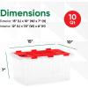 imageSuperio Christmas Storage Box with Red Hinged Lids Plastic Container Bins for Organizing with Attached Lid Stackable Crates BPA Free Organizers for Home Office and Dorm 2025quotx14quotx146quotClear with Red Lids