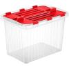 imageSuperio Christmas Storage Box with Red Hinged Lids Plastic Container Bins for Organizing with Attached Lid Stackable Crates BPA Free Organizers for Home Office and Dorm 2025quotx14quotx146quotClear with Red Lids