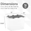 imageSuperio Christmas Storage Box with Red Hinged Lids Plastic Container Bins for Organizing with Attached Lid Stackable Crates BPA Free Organizers for Home Office and Dorm 2025quotx14quotx146quotClear with Grey Lids