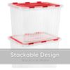 imageSuperio Christmas Storage Box with Red Hinged Lids Plastic Container Bins for Organizing with Attached Lid Stackable Crates BPA Free Organizers for Home Office and Dorm 2025quotx14quotx146quotClear with Red Lids