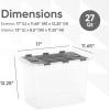 imageSuperio Christmas Storage Box with Red Hinged Lids Plastic Container Bins for Organizing with Attached Lid Stackable Crates BPA Free Organizers for Home Office and Dorm 2025quotx14quotx146quotClear with Grey Lids