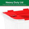 imageSuperio Christmas Storage Box with Red Hinged Lids Plastic Container Bins for Organizing with Attached Lid Stackable Crates BPA Free Organizers for Home Office and Dorm 2025quotx14quotx146quotClear with Red Lids