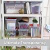 imageSuperio Christmas Storage Box with Red Hinged Lids Plastic Container Bins for Organizing with Attached Lid Stackable Crates BPA Free Organizers for Home Office and Dorm 2025quotx14quotx146quotClear with Red Lids
