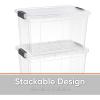 imageSuperio Clear Plastic Storage Bin with LidNonToxic BPA Free Odor Free Organizer Storage Box Stackable Plastic Tote for Home Garage School and Office 11 Quart 6Pack475 Qt