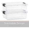 imageSuperio Clear Plastic Storage Bin with LidNonToxic BPA Free Odor Free Organizer Storage Box Stackable Plastic Tote for Home Garage School and Office 11 Quart 6Pack127 Qt