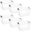imageSuperio Clear Plastic Storage Bin with LidNonToxic BPA Free Odor Free Organizer Storage Box Stackable Plastic Tote for Home Garage School and Office 11 Quart 6Pack1425 Quart