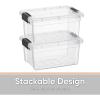 imageSuperio Clear Plastic Storage Bin with LidNonToxic BPA Free Odor Free Organizer Storage Box Stackable Plastic Tote for Home Garage School and Office 11 Quart 6Pack35 Quart