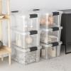 imageSuperio Clear Plastic Storage Bin with LidNonToxic BPA Free Odor Free Organizer Storage Box Stackable Plastic Tote for Home Garage School and Office 11 Quart 6Pack185 Qt