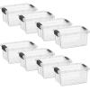 imageSuperio Clear Plastic Storage Bin with LidNonToxic BPA Free Odor Free Organizer Storage Box Stackable Plastic Tote for Home Garage School and Office 11 Quart 6Pack35 Quart
