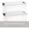 imageSuperio Clear Plastic Storage Bin with LidNonToxic BPA Free Odor Free Organizer Storage Box Stackable Plastic Tote for Home Garage School and Office 11 Quart 6Pack185 Qt
