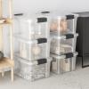 imageSuperio Clear Plastic Storage Bin with LidNonToxic BPA Free Odor Free Organizer Storage Box Stackable Plastic Tote for Home Garage School and Office 11 Quart 6Pack185 Quart