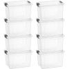 imageSuperio Clear Plastic Storage Bin with LidNonToxic BPA Free Odor Free Organizer Storage Box Stackable Plastic Tote for Home Garage School and Office 11 Quart 6Pack475 Quart
