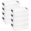 imageSuperio Clear Plastic Storage Bin with LidNonToxic BPA Free Odor Free Organizer Storage Box Stackable Plastic Tote for Home Garage School and Office 11 Quart 6Pack16 Quart