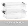imageSuperio Clear Plastic Storage Bin with LidNonToxic BPA Free Odor Free Organizer Storage Box Stackable Plastic Tote for Home Garage School and Office 11 Quart 6Pack95 Qt