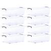 imageSuperio Clear Plastic Storage Bin with LidNonToxic BPA Free Odor Free Organizer Storage Box Stackable Plastic Tote for Home Garage School and Office 11 Quart 6Pack42 Qt Under BedWheeled