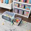 imageSuperio Clear Plastic Storage Bin with LidNonToxic BPA Free Odor Free Organizer Storage Box Stackable Plastic Tote for Home Garage School and Office 11 Quart 6Pack15x10x7