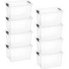 imageSuperio Clear Plastic Storage Bin with LidNonToxic BPA Free Odor Free Organizer Storage Box Stackable Plastic Tote for Home Garage School and Office 11 Quart 6Pack265 Quart