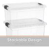imageSuperio Clear Plastic Storage Bin with LidNonToxic BPA Free Odor Free Organizer Storage Box Stackable Plastic Tote for Home Garage School and Office 11 Quart 6Pack66 Quart