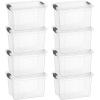 imageSuperio Clear Plastic Storage Bin with LidNonToxic BPA Free Odor Free Organizer Storage Box Stackable Plastic Tote for Home Garage School and Office 11 Quart 6Pack25 Qt