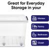 imageSuperio Clear Plastic Storage Bin with LidNonToxic BPA Free Odor Free Organizer Storage Box Stackable Plastic Tote for Home Garage School and Office 11 Quart 6Pack44 Qt Wheeled
