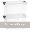 imageSuperio Clear Plastic Storage Bin with LidNonToxic BPA Free Odor Free Organizer Storage Box Stackable Plastic Tote for Home Garage School and Office 11 Quart 6Pack475 Quart