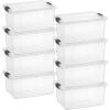 imageSuperio Clear Plastic Storage Bin with LidNonToxic BPA Free Odor Free Organizer Storage Box Stackable Plastic Tote for Home Garage School and Office 11 Quart 6Pack185 Quart