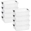 imageSuperio Clear Plastic Storage Bin with LidNonToxic BPA Free Odor Free Organizer Storage Box Stackable Plastic Tote for Home Garage School and Office 11 Quart 6Pack74 Qt