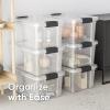 imageSuperio Clear Plastic Storage Bin with LidNonToxic BPA Free Odor Free Organizer Storage Box Stackable Plastic Tote for Home Garage School and Office 11 Quart 6Pack1425 Quart