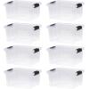 imageSuperio Clear Plastic Storage Bin with LidNonToxic BPA Free Odor Free Organizer Storage Box Stackable Plastic Tote for Home Garage School and Office 11 Quart 6Pack66 Quart