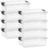 imageSuperio Clear Plastic Storage Bin with LidNonToxic BPA Free Odor Free Organizer Storage Box Stackable Plastic Tote for Home Garage School and Office 11 Quart 6Pack23 Quarts