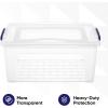 imageSuperio Clear Plastic Storage Bin with LidNonToxic BPA Free Odor Free Organizer Storage Box Stackable Plastic Tote for Home Garage School and Office 11 Quart 6Pack285 Qt